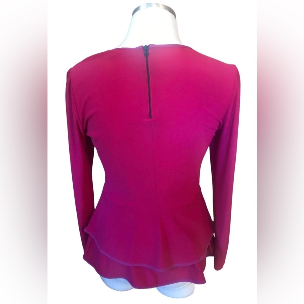 Narciso Rodriguez Design Fuchsia Back Zip Blouse Size Medium - Picture 2 of 3